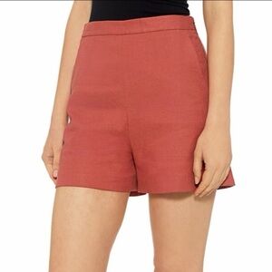 Theory Linen Cotton Blend Women's Rust Shorts size 12 NWOT